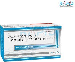 Azithromycin Tablet, Color : White, Brand Name : AZIRAP-500