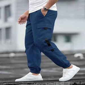 Men Cotton Casual Track Pant, Color : Blue