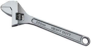 Carbon Steel Polished Adjustable Pipe Wrench, Color : Grey for Plumbing