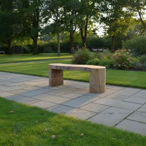 4 Legs Solid Stone Garden Bench Modern, Length : 4feet