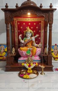 Marble Goddess Saraswati Statue, Color : White for Home Decor