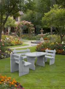 Plain Polished Grey Solid Stone Garden Benches Modern