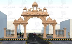 Sandstone Hand Carved Stone Gates Modern