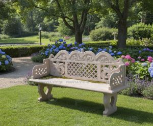 Sandstone Stone Carved Benches Modern, Length : 4feet for Garden