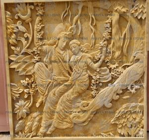 Stone Temple Carving Wall Panel, Panel Shape : Rectangle