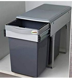 Plain Plastic 22L Pull Out Double Waste Bin, Brand Name : Gentech