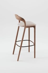 Fixed Fabric Wooden Bar Chair