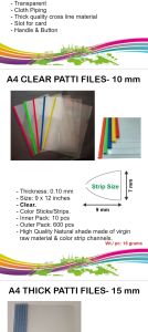 Plain A4 Plastic Strip File A/4 for Keeping Documents