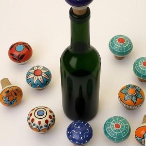 Ceramic Wine Bottle Stopper, Color : Multicolor