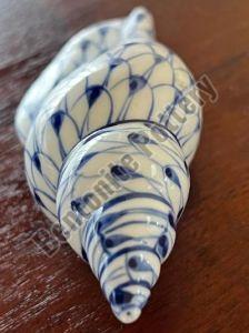 Smooth Finish Ceramic Conch Shell Shankh Varies