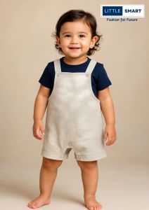 Cotton Baby Boy Dungaree Set, Brand Name : Little Smart for Regular Use