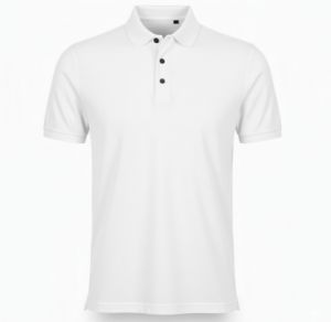 Mens Plain White Cotton Pique Regular Fit Polo T-Shirt