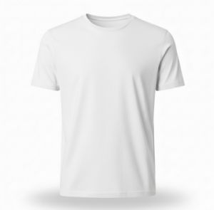 Mens Plain White Cotton Round Neck T-Shirt