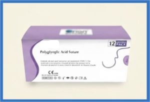 Polyglycolic Acid Absorbable Surgical Suture, Color : Undyed 10mm