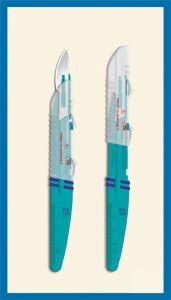 Stainless Steel Ribbel Safety Scalpel, Color : Silver