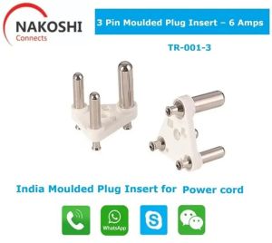 3 Pin Moulded Plug Insert 6 Amps