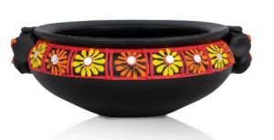 Polished Printed Teracotta Decorative Flower Pot With Base Modern