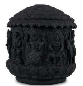 Natural Fossil Texture Dasavatharam Shaligram Murti, Color : Black