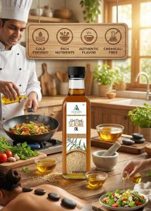 Wood Pressed Sesame Oil, Brand Name : Aromatix Organic