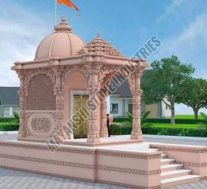 Pink Sandstone Ornamental Heritage Mandir 8x16x21 Feet
