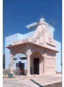 23 Feet Pink Sandstone Temple for Used Worship