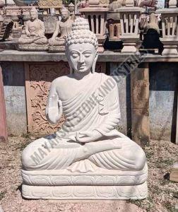 Smooth Finish Hand Carved Stone Gautam Buddha Idol 3 Feet