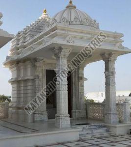 Marble Hand Carved Traditional Temple, Color : White 8x16x18 Feet