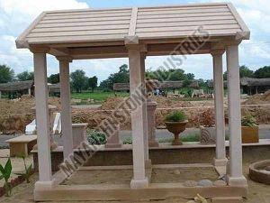 Pink Sand Stone Pergola, Design : Carving for Garden