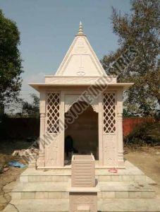 Pink Sandstone Classical Sculpture Temple for Home Decor