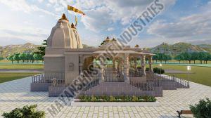 Pink Sandstone Ornamental Religious Temple