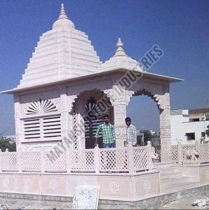 Pink Sandstone Traditional Mandir for Home Decor