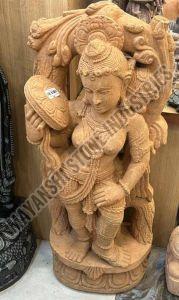 Smooth Finish Sandstone Apsara Statue