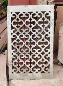 White Mint Sandstone Patterned Jali 2x4 Feet