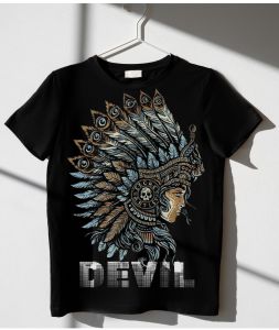 Black Men Cotton Printed Summer T-Shirt