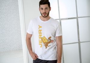 White Men Graphic Printed Cotton T-Shirt