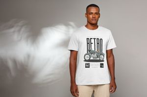 White Men Half Sleeve Cotton Printed T-Shirt