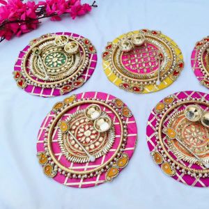 Steel Premium Pooja Thali Set Traditional Multiple