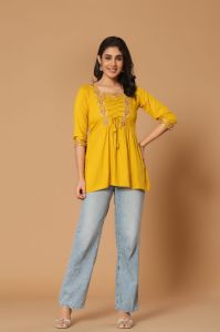 Ethnic Embroidered Short Kurti Top