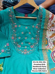Handwork Roman Silk Kurti Set