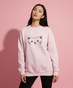 Plain Oversized Sweatshirts, Color : Pink, Gender : Female