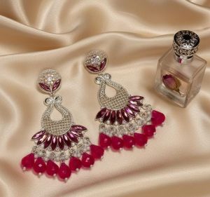 Ladies Rani Pink Designer Drop Earrings