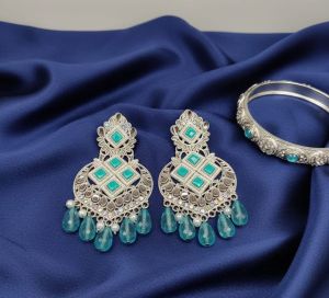 Ladies Sky Blue Designer Drop Earrings