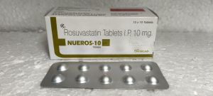 Nueros 10mg Rosuvastatin Tablets, Packaging Type : Blister Pack