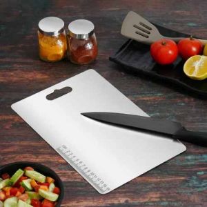 Large Stainless Steel Chopping Board, Color : Silver