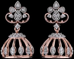 18k Gold Contemporary Diamond Cluster Stud Earrings