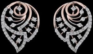 18k Gold Intricate Geometric Lattice Diamond Studs