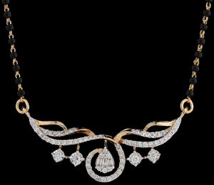 18K Gold Intricate Patterned Diamond Mangalsutra