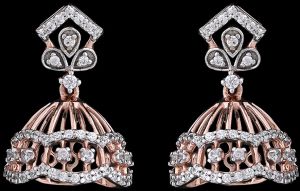 18k Gold Luxury Floral Gemstone Earrings with Diamond Petals