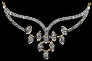 18k Gold Minimalist Teardrop Diamond Mangalsutra