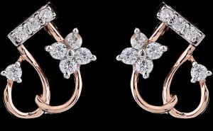 18k Gold Ornate Emerald Cut Gemstone and Diamond Drop Earrings